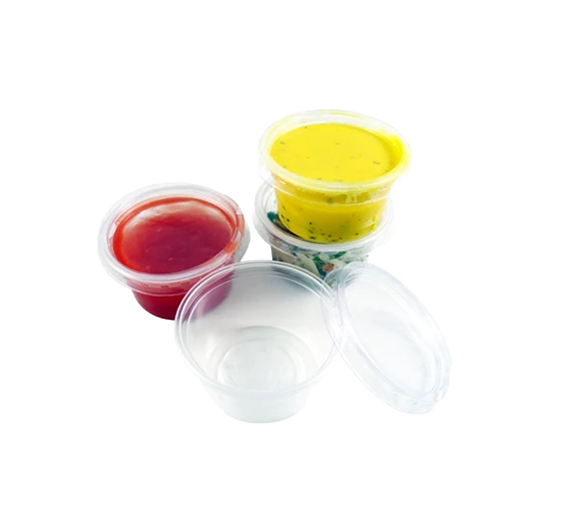ECatering Essentials 2oz Clear Plastic Dip Pots with Lids (1000) -