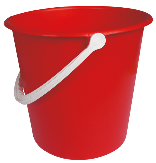 Round Plastic Bucket Red 9Ltr