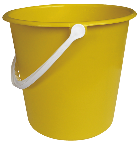 Round Plastic Bucket Yellow 9Ltr