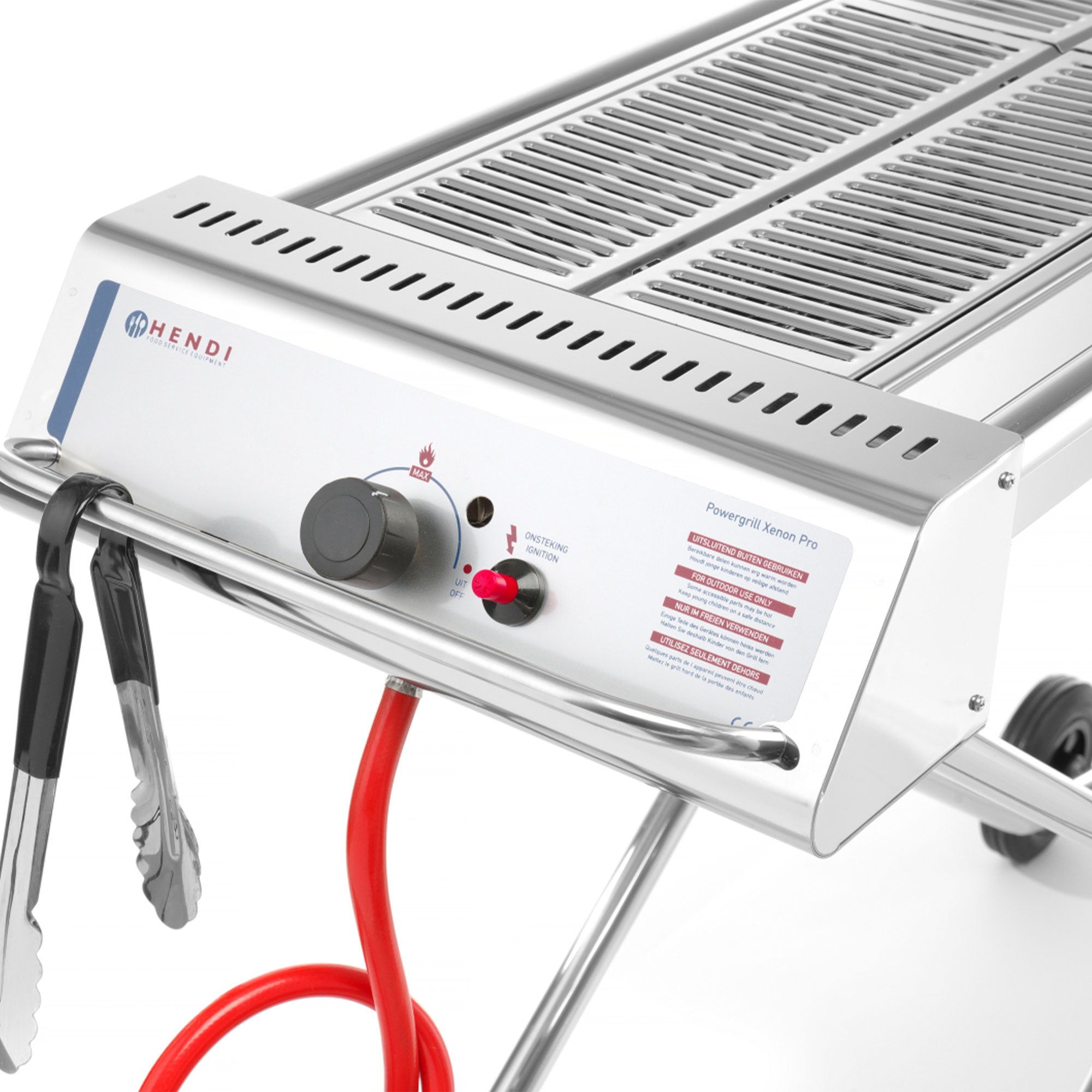 Hendi Xenon Pro Stainless Steel Gas BBQ. Portable with folding legs