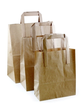 Case of 300 Brown Large Flat Block Bottom Kraft Bags x 250