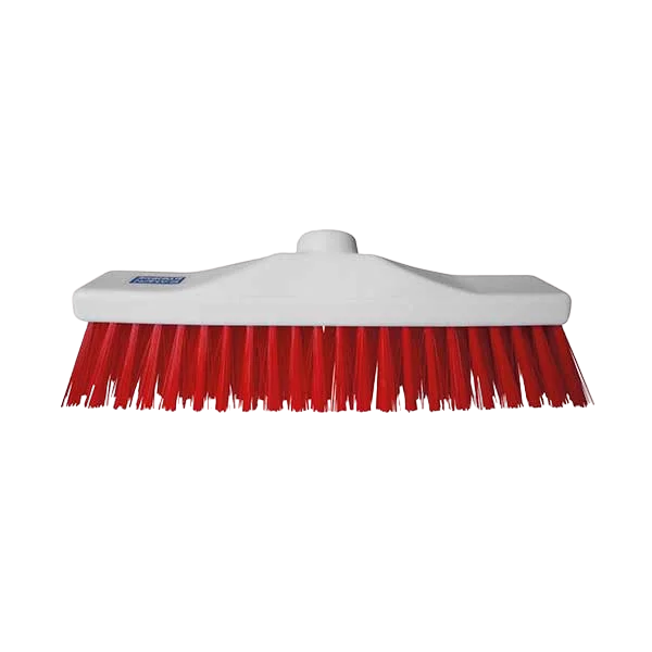 30cm Hygiene Broom Head Stiff Bristle Red