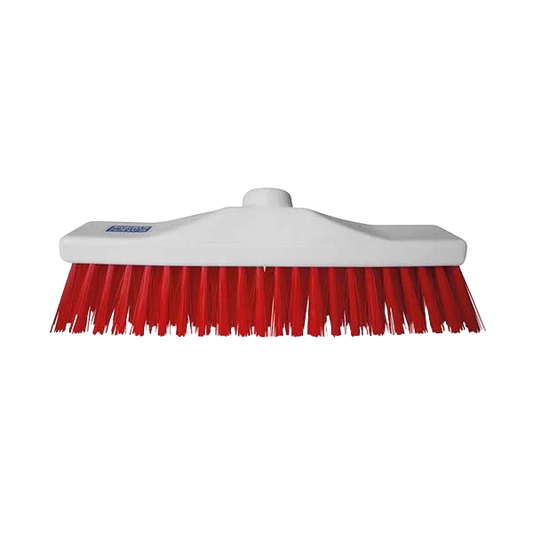 30cm Hygiene Broom Head Stiff Bristle Red