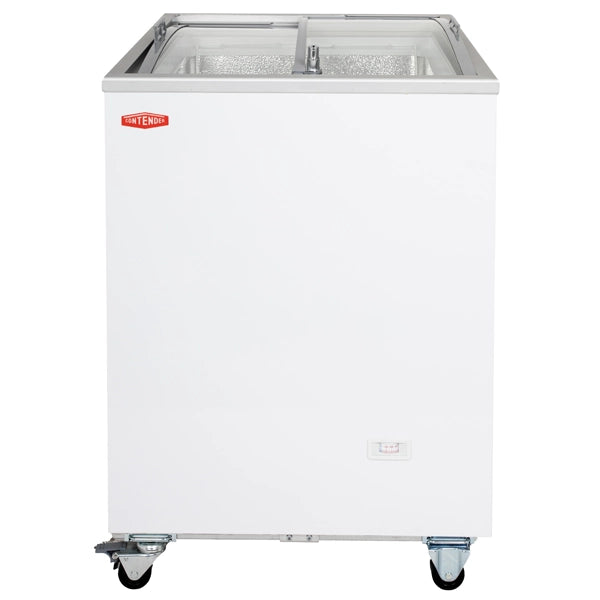 Contender 187 Litre Ice Cream Freezer Curved Sliding Glass Lid