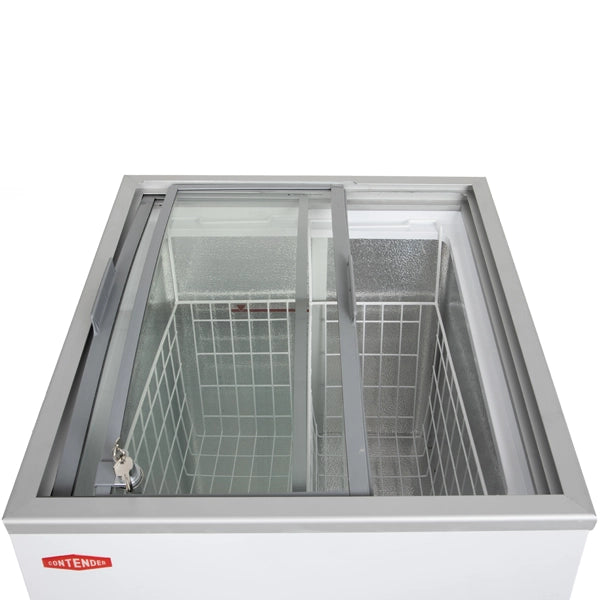 Contender 187 Litre Ice Cream Freezer Curved Sliding Glass Lid