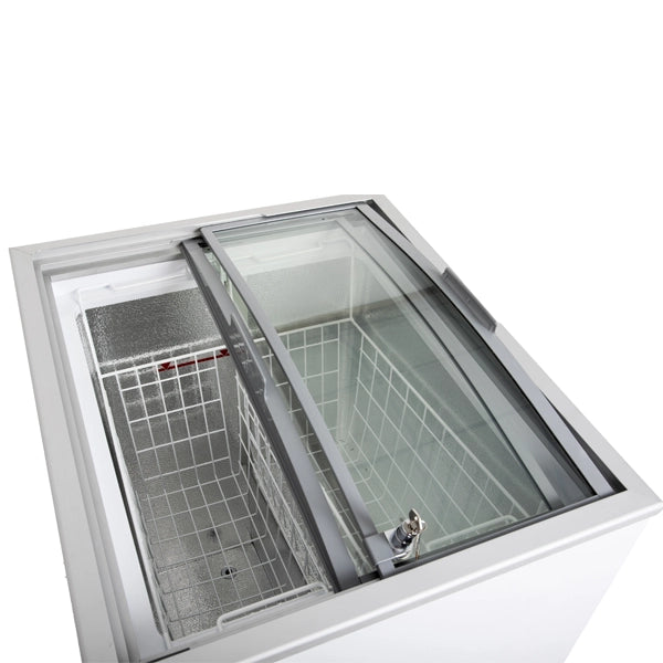 Contender 187 Litre Ice Cream Freezer Curved Sliding Glass Lid