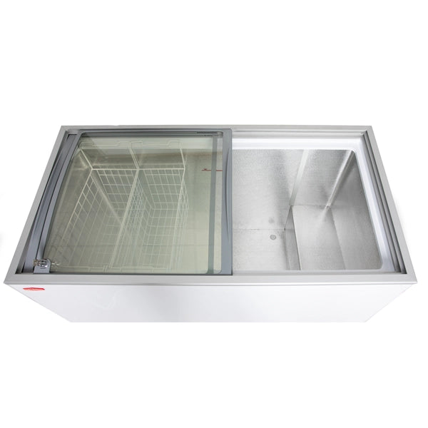 Contender Ice Cream Freezer 420ltr with Curved Sliding Glass Lid