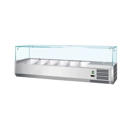 Gastroline 1400mm Wide Refrigerated Topping Unit VK140 - VRX1400 6 x 1-4 GN Pans