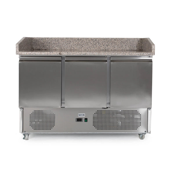 Gastroline Granite Top 3 Door Refrigerated Pizza Prep Counter 370L Capacity