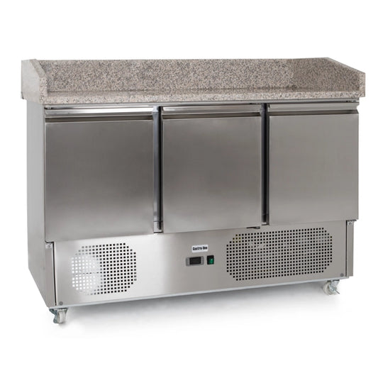 Gastroline Granite Top 3 Door Refrigerated Pizza Prep Counter 370L Capacity