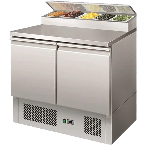 Gastroline 2 Door Refrigerated Sandwich & Pizza Prep Counter 5 x 1-6 GN Pan Well