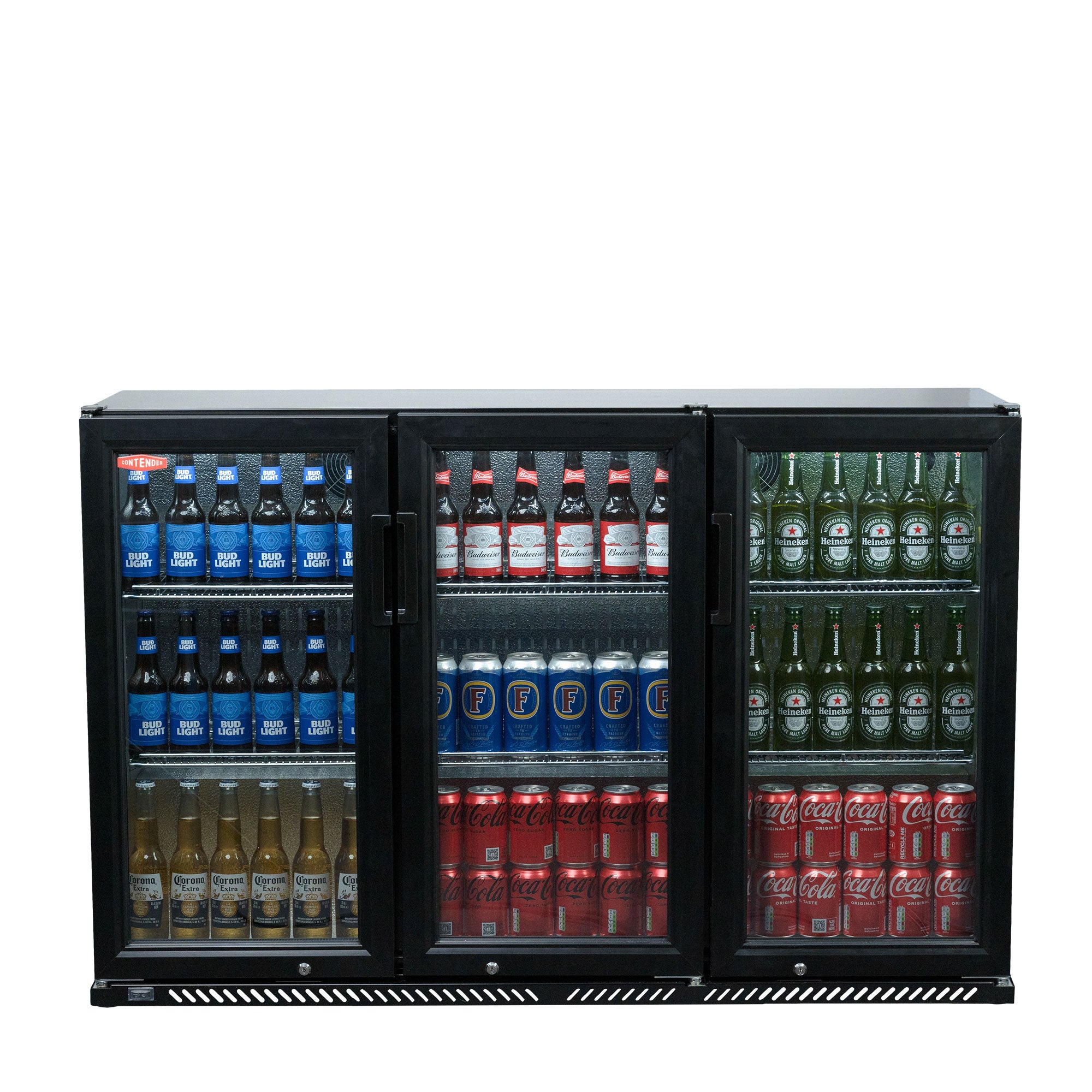 Contender 342L Commercial Triple Hinged Door Bottle Cooler