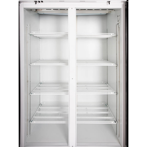 Contender 1045L Commercial Double Glass Door Fridge - Hinged Doors