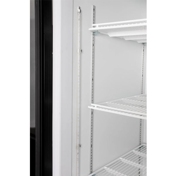 Contender 1045L Commercial Double Glass Door Fridge - Hinged Doors