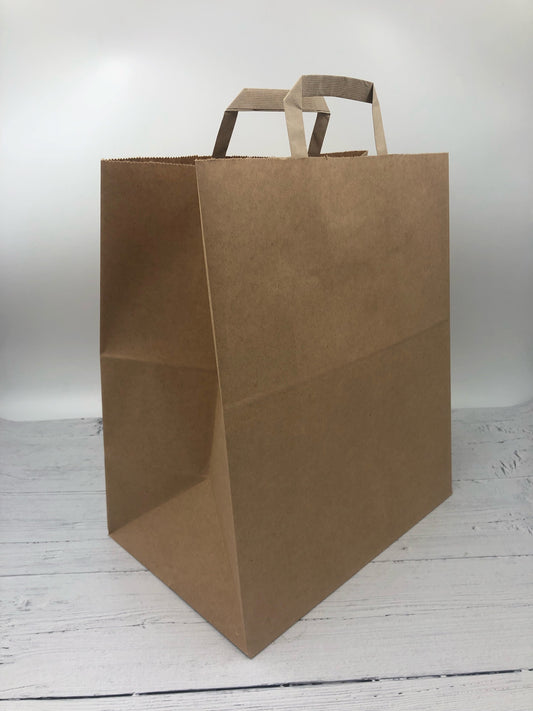 Case of 250 Extra Large Kraft Patisserie Carrier Bags