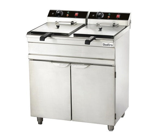 GRADED - Quattro Floor Standing 2 x 12 Litre Twin Tank Electric Fryer