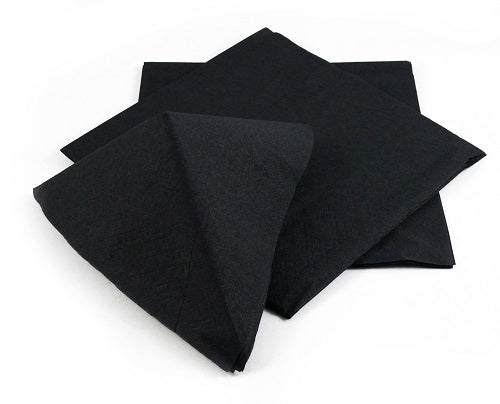 Pack of 2000 40cm 2 ply Black Paper Napkins