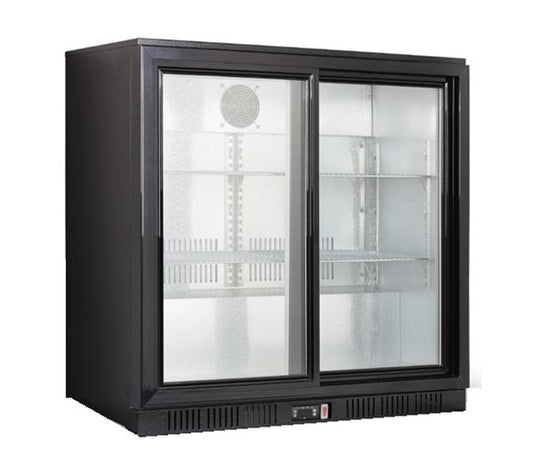 Commercial 220L Sliding Double Door Bottle Cooler