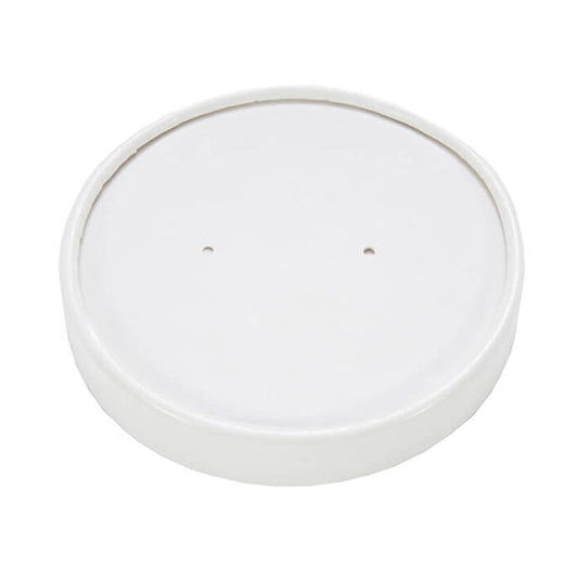 Case of 500 White Paper Vented Soup Lid