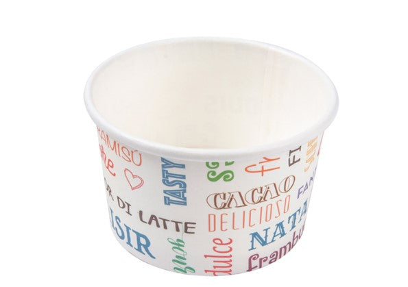 Case of 2000 3oz Printed Biodegradable Ice Cream Tub