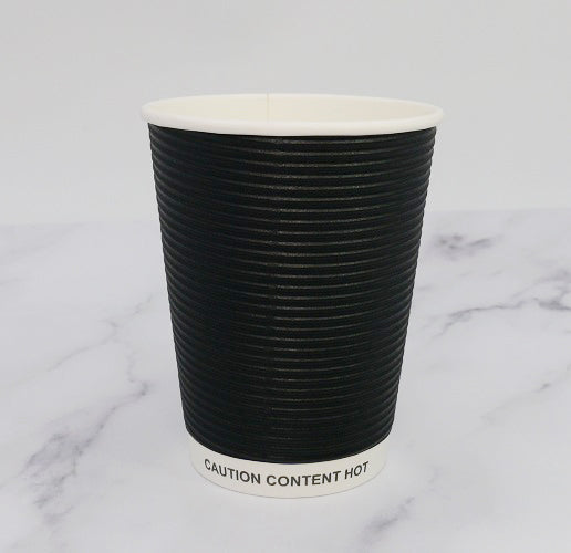 12oz Black Ripple Cups - ECatering Essentials