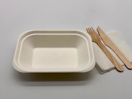 Case of 500 Bagasse Chip Trays