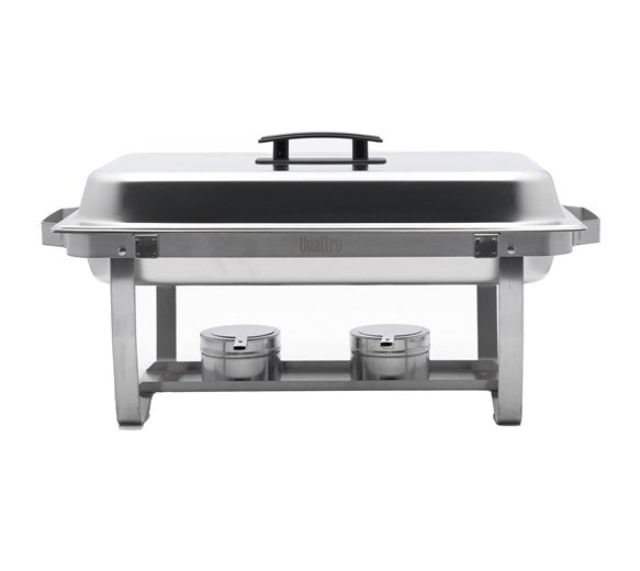 Quattro Twin Pack Chafing Dish Set Stainless Steel With Black Handles