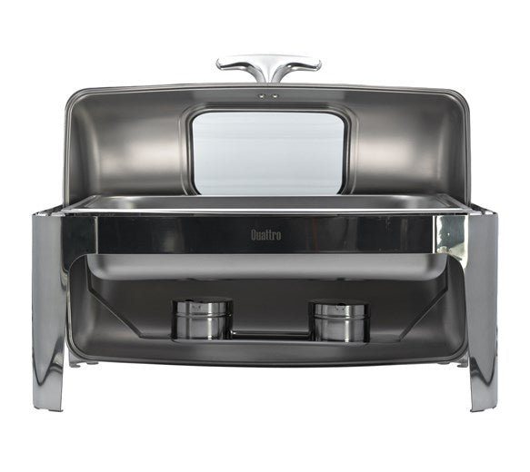 Quattro Roll Top Chafing Dish - Glass Window Full 9 Litre Capacity