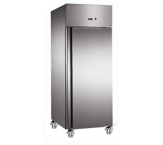 Gastroline 600  Litre Stainless Steel Single Door Catering Freezer With Fitted Castors