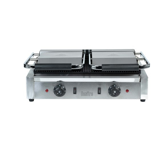 Quattro Twin Contact Panini Grill Ribbed Top and Bottom Plates