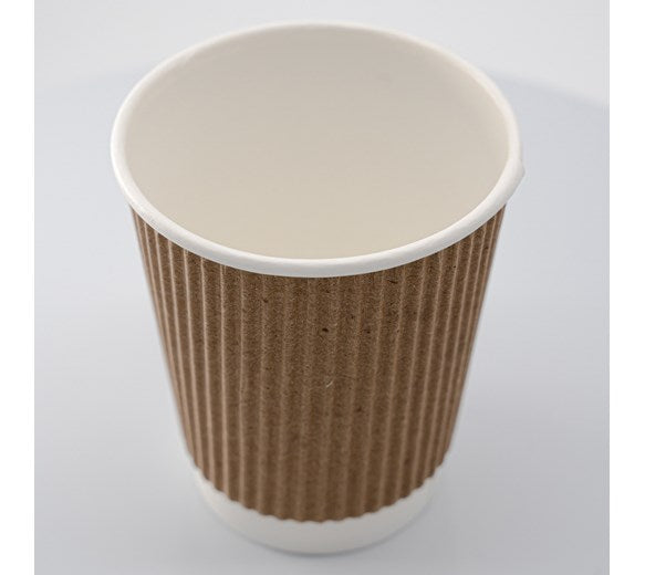 ECatering Essentials Pack of 500 8oz Kraft Ripple Coffee Cup