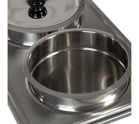 Quattro Twin Pot Round Bain Marie With Drain Tap