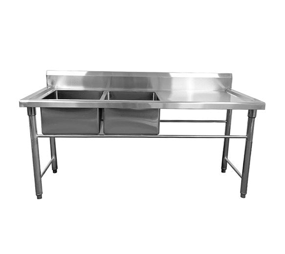 Quattro 1800mm Twin Bowl Stainless Steel Commercial Left Hand Sink