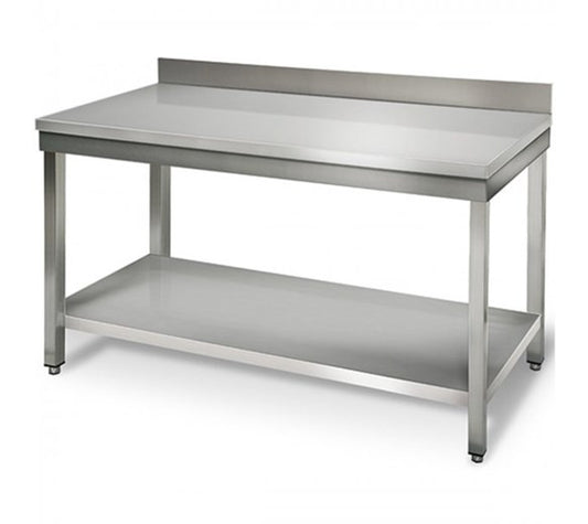 Italinox 1500mm Wide Stainless Steel Wall Table With Splashback