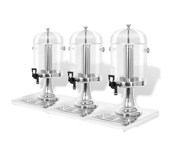 Quattro Triple 3 x 8 Litre Executive Juice Dispenser With Ice Chambers